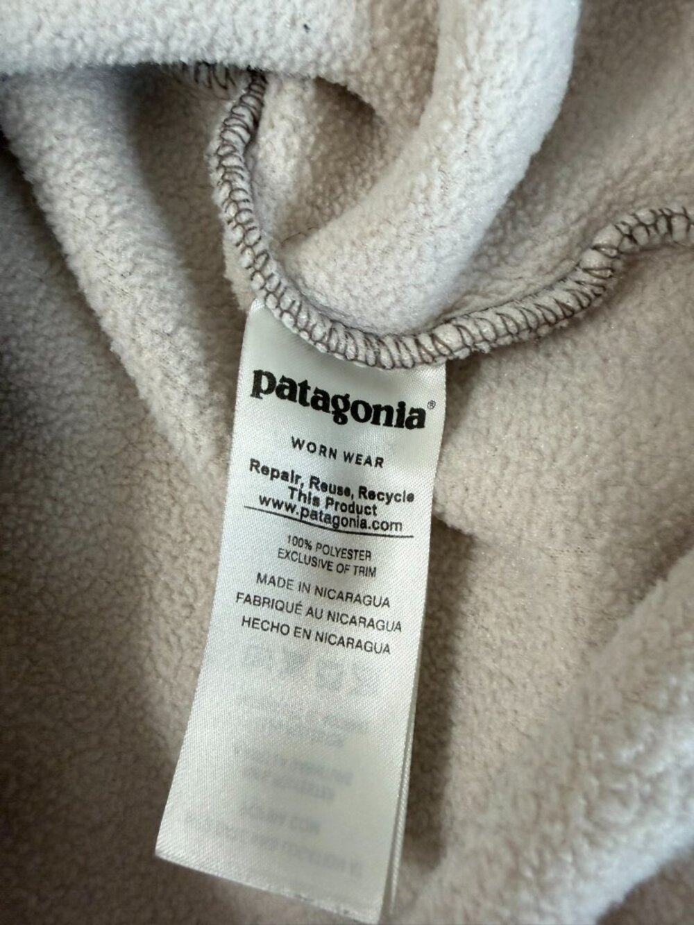 Patagonia Synchilla Snap-T Fleece Pullover Gray Cream Colorblock Size M - Picture 8 of 8